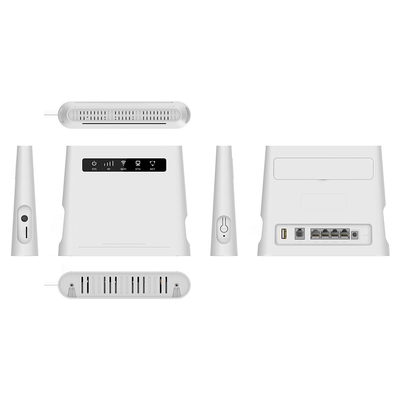 300Mbps CPE Lte im Freien mit bedienungsfertigen Antennen 5dBi SIM Card Slots WiFi CAT4 FDD VPN